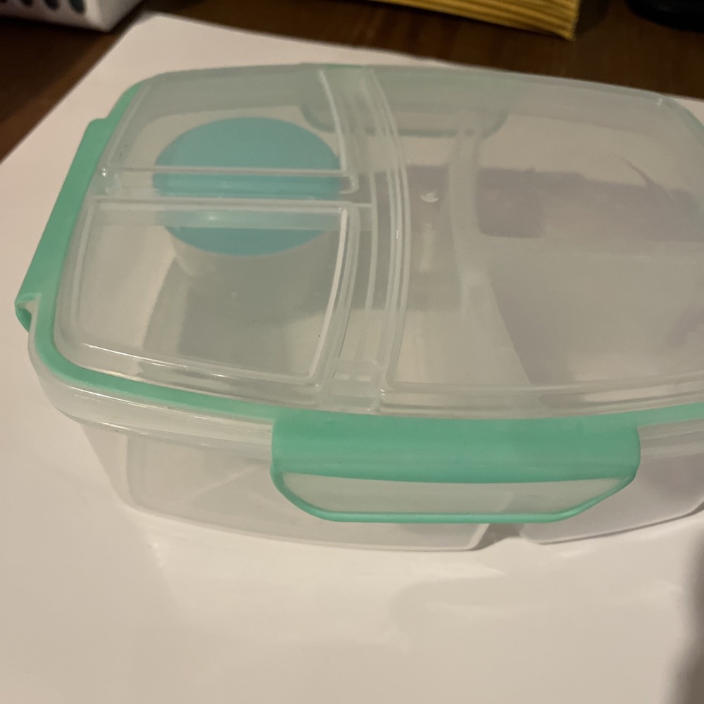To Go Bento Box Plastic Lunch Food Storage Container With Dressing Container - Picture 8 of 8